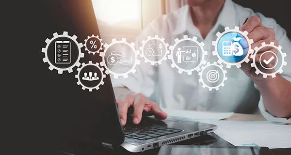 operations concept showing executive with overlay of gears 1