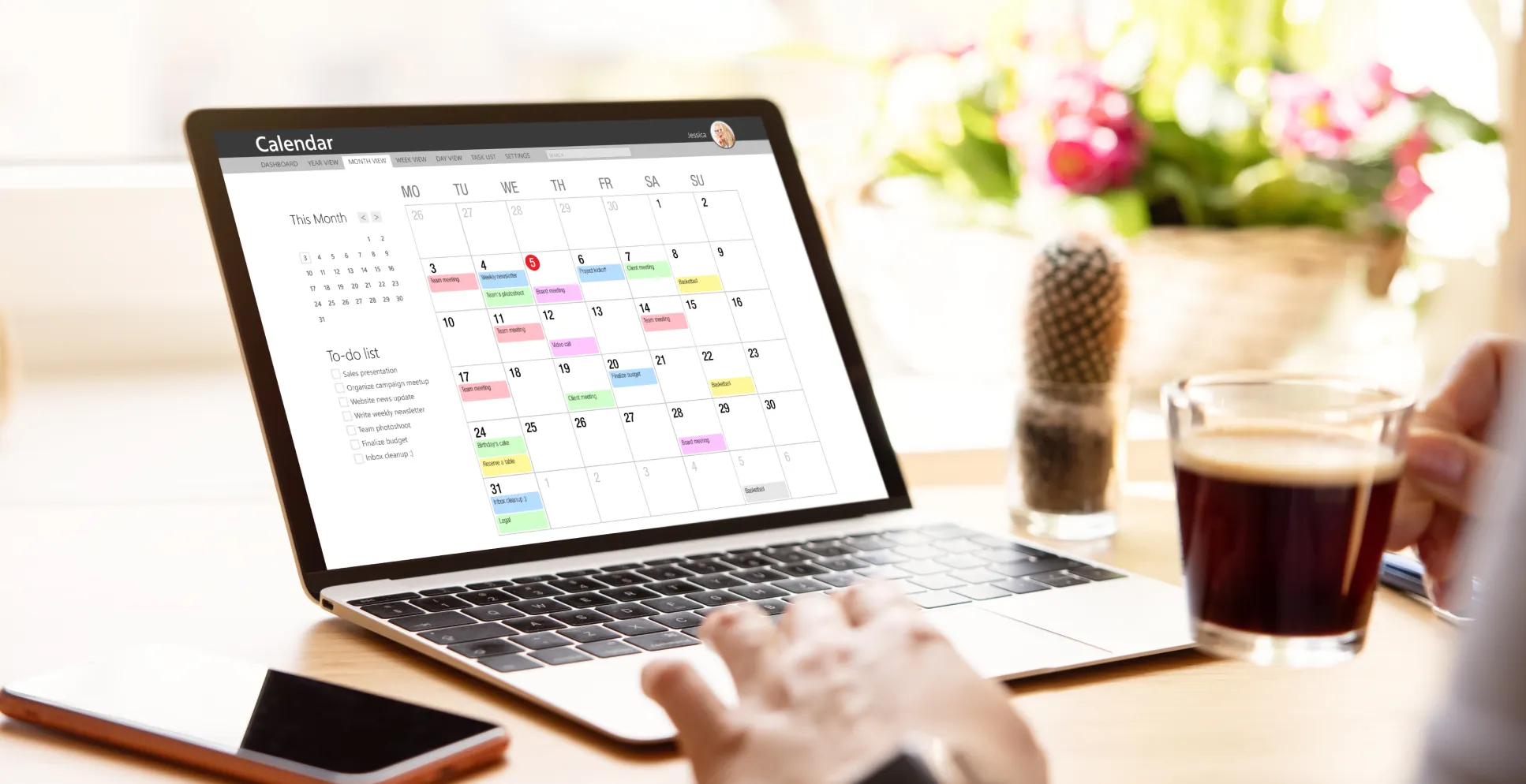 person-schedules-gaap-compliance-tasks-on-computer