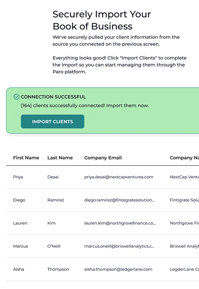 Import your book of business